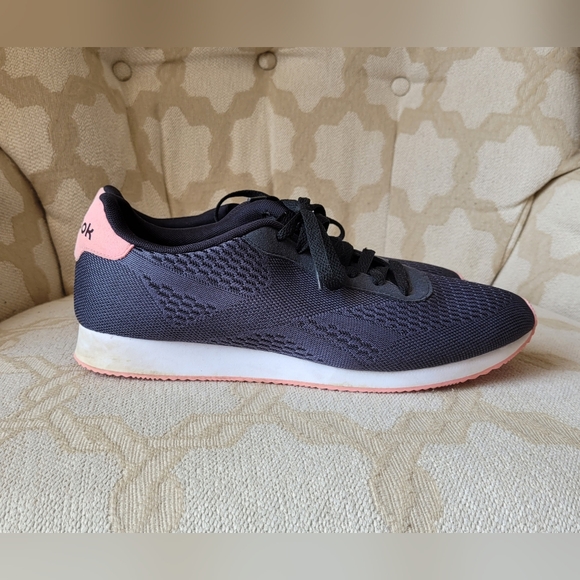 REEBOK LACE UP CLASSIC SNEAKERS COMFORT FOOTBED BLACK & PINK WOMEN'S SIZE 9 - Picture 6 of 14